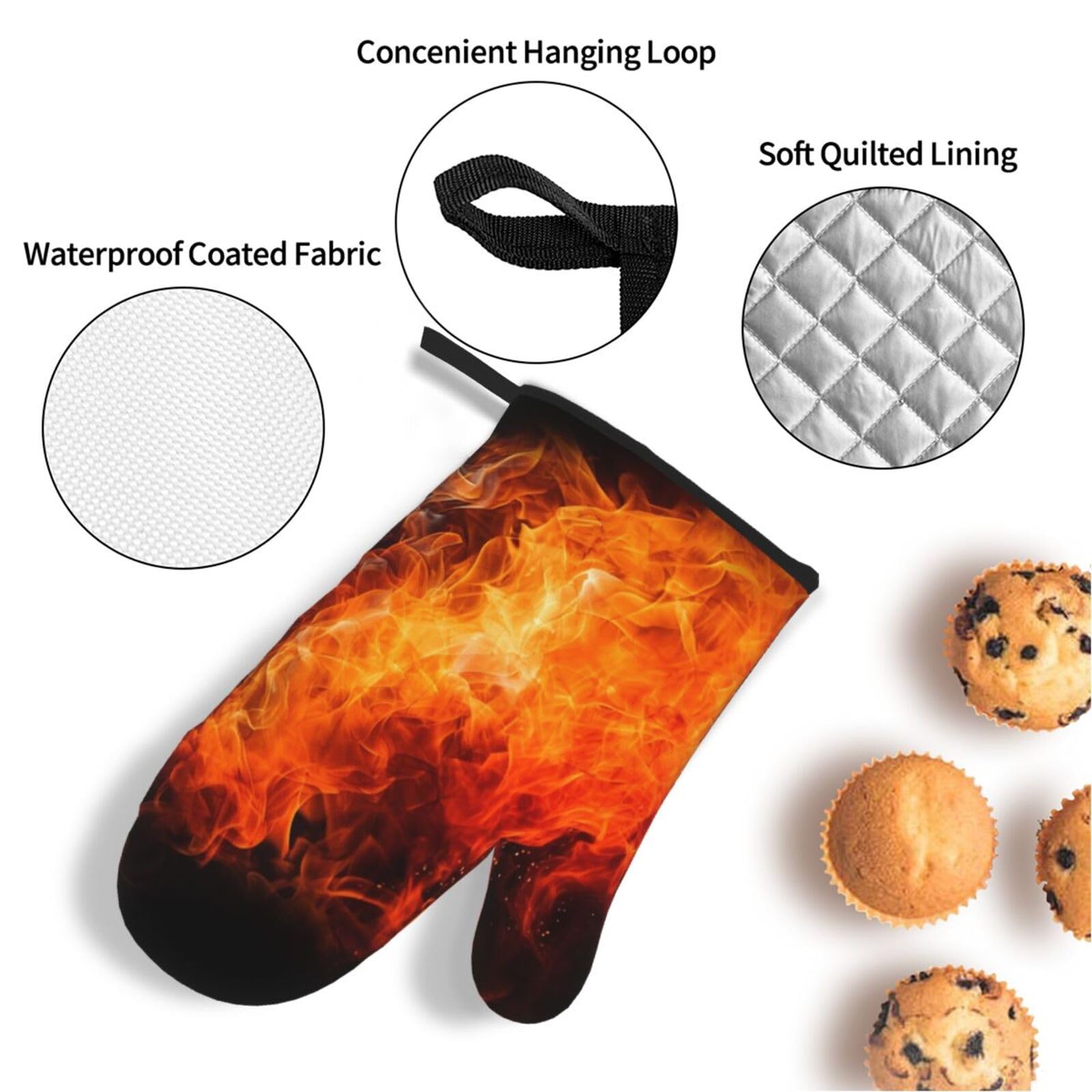 Amazon.com: Roaring Flame Print Oven Mitts and Pot Holders Heat